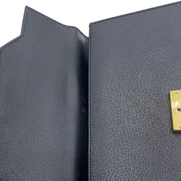 Gucci Vintage Leather Black Antique Gold Hardware 2Way Bag W/Dust bag - Picture 10 of 16
